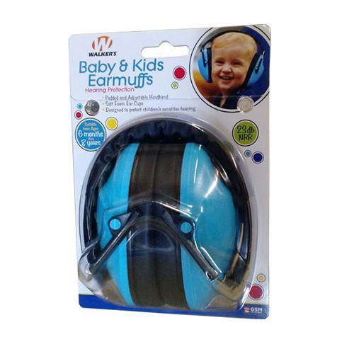 Walker's Game Ear - Baby & Kids Hearing Protection Earmuffs - Blue - GWP-FKDM-BL