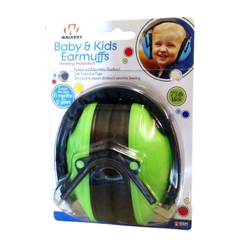 Walker's Game Ear - Baby & Kids Hearing Protection Earmuffs - Lime Green - GWP-FKDM-LG