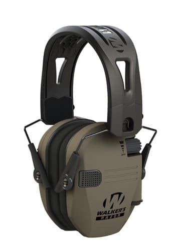 Walker's Game Ear - Razor Tacti-grip Muffs - Fde W/ Black Rubber Headband, 23 Nrr - GWP-RSEMRH-FDE