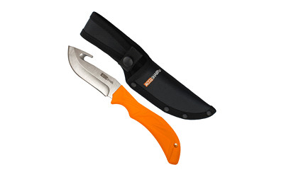 AccuSharp Gut-Hook Knife, Orange Handle, Stainless Steel Blade, Rubber Grip, Includes Sheath 729C