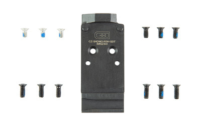 C&H Precision V4, Optic Mounting Plate, Steel Construction, GLOCK Dovetail, Fits Optic Ready CZ Shadow 2, Trijicon RMR/SRO, Holosun 407C/507C/507Comp/508T & C&H EDC-XL/Comp, Matte Finish, Black CZ-SDW2-RSH-GDT-ST