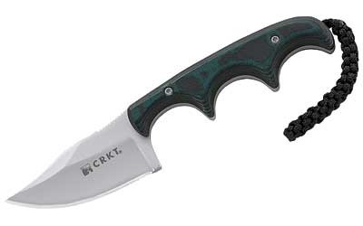 Columbia River Knife & Tool Minimalist, Bowie, 2.125" Fixed Blade Knife, Bowie, Plain Edge, Bead Blast, Black Micarta, Includes Zytel Sheath 2387