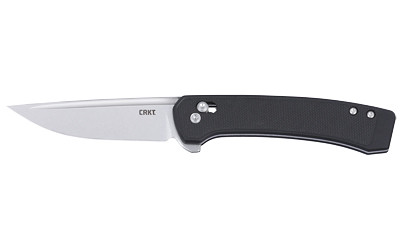 Columbia River Knife & Tool Q Compact, 3.05" Folding Knife, Plain Edge, 14C28N Steel Blade, Stonewash Finish, Glass-Reinforced Nylon Handle, Crossbar Lock, IKBS 7075