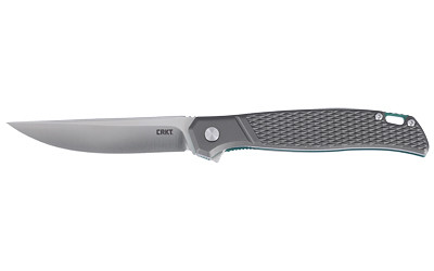 Columbia River Knife & Tool Scar, 3.3" Folding Knife, Plain Edge, D2 Steel Blade, Aluminum Handle, Gray, Liner Lock, IKBS K440XXP