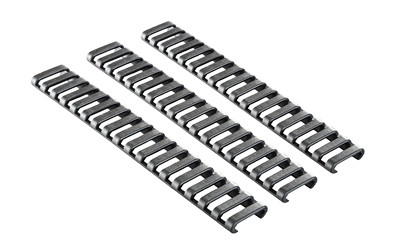 Ergo Grip Rail Protector, Rail Covers, Fits Picatinny Rail, 18 Slot, Matte Finish, Black 4373-3PK-BK
