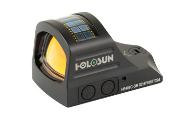Holosun Technologies 407C-GR-X2, Green Dot, 2 MOA, Black Color, Side Battery, Solar Failsafe HE407C-GR X2