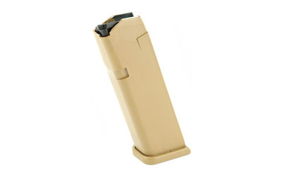 GLOCK OEM Magazine, 9MM, 17 Rounds, For All Generations of Glock 17/19X/34, Cardboard Style Packaging, Coyote Brown 47487