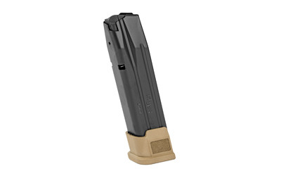 Sig Sauer Magazine, 9MM, 21 Rounds, Fits P320, M17, Steel, Black, Coyote Base MAG-MOD-F-9-21-COY
