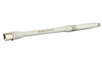 Rosco Manufacturing Purebred Barrel, Government Profile, 223 Wylde, 14.5" Threaded Barrel, 1:8 Barrel Twist, Mid-Length Gas System, 1/2X28 Thread Pitch, Fits AR15, Bead Blast Finish, Silver PB-145-GVT-223W-8-M