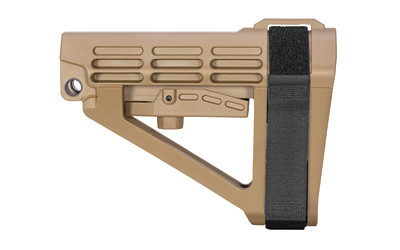 SB Tactical SBA4, Pistol Stabilizing Brace, Fits AR Carbine Extension, Flat Dark Earth, 5 Position Adjustable, Includes Adjustable Nylon Strap SBA4X-02-SB