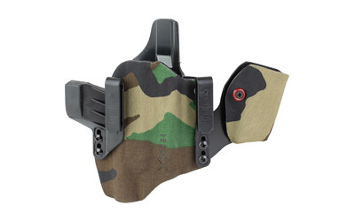 Safariland INCOG-X, Joint Collaboration with Haley Strategic, Inside the Waistband Holster, Fits Glock 17/19 with Light, Integrated Magazine Caddy, Microfiber Suede Wrapped Boltaron Construction, Woodland Camo, Right Hand 1341387