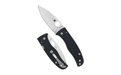 Spyderco Bodacious, Folding Knife, 3.63" Spear Point Blade, 8.27" Overall Length, CPM S90V Blade Steel, Plain Edge, Satin Finish, Silver Blade, Black Carbon Fiber Handle, Compression Lock C263CFP90V