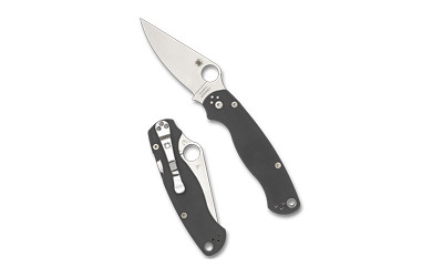 Spyderco Para Military 2, Folding Knife, 3.45" Clip Point Blade, Plain Edge, Micro-Melt Maxamet Blade Steel, 8.26" Overall Length, Compression Lock, Satin Finish, Silver Blade, Gray G10 Handle C81GPDGY2