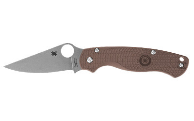 Spyderco Para Military 2 Lightweight, 3.47" Clip Point Blade, 8.29" Overall Length, CPM15V Blade Steel, Plain Edge, Satin Finish, Silver, Brown FRN Handle, Compression Lock C81PBN15V2