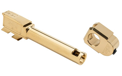 Zaffiri Precision Threadless Compensator and Pistol Barrel, 9MM, 3.9", Titanium Nitride Finish, Gold, Fits Glock 43/43X ZP.43BTCG