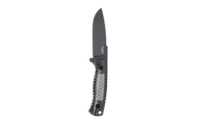KA-BAR Knives Cool Name, Fixed Blade Knife, 1095 Cro-Van, 4.25" Blade Length, 9" Overall Length, Plain Edge, Drop Point, Black Blade, Smoke Polycarbonate Handle, Includes Sheath 7700