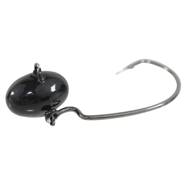DJ Pivot Point FB Jighead, 1/2oz 4/0 Black 2pk
