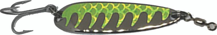 Gator Lure Silver Spoon, 1oz Chartreuse Tape 1pk