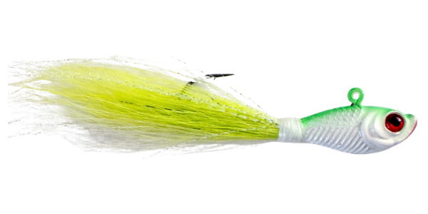 HeadHunter Bucktail Jig, 1oz Lime White 1pk