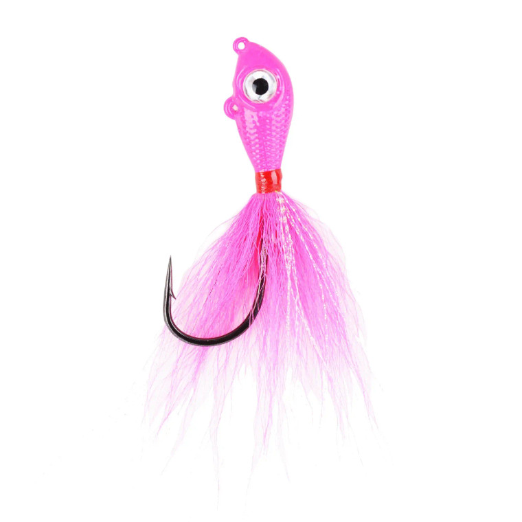 Mustad Big Eye Bucktail Jig, 1/2oz Pink 1pk