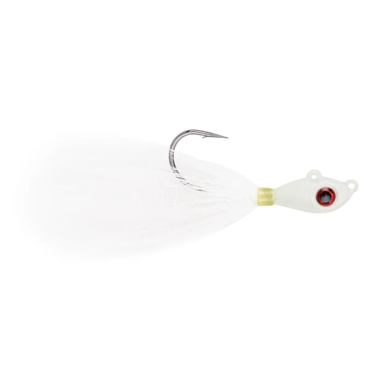 Mustad Big Eye Bucktail Jig, 1/4oz Glow 1pk