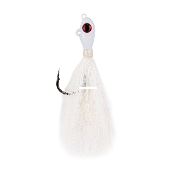 Mustad Big Eye Bucktail Jig, 3/4oz White 1pk