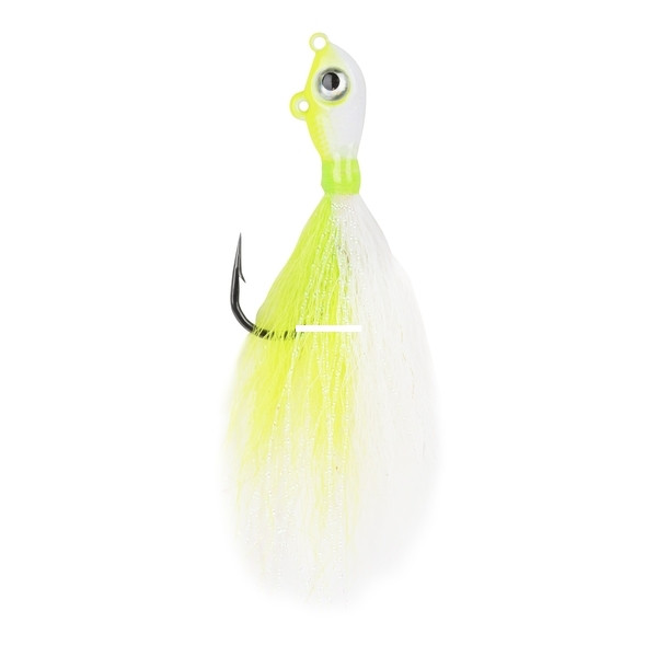 Mustad Big Eye Bucktail Jig, 6oz Chartreuse/White 1pk