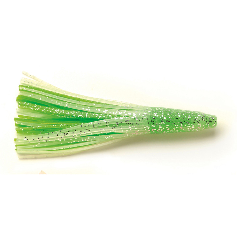 P-Line Double Squid Skirt, 6'' Nat Glow/Green Glow 2pk