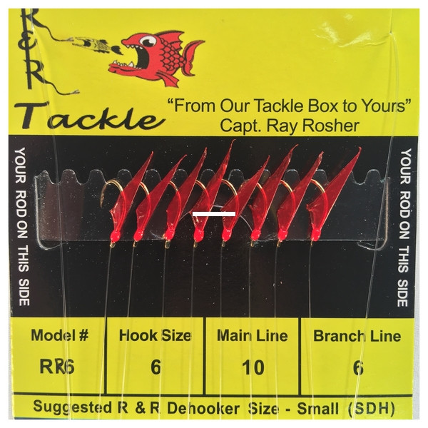 R&R Tackle Fish Skin Sabiki, Red Head w/ Fish Skin 1pk