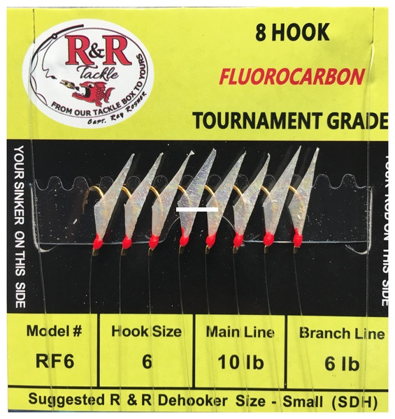 R&R Tackle Sabiki/ Bait Rig, Red Head with Fish Skin 1pk