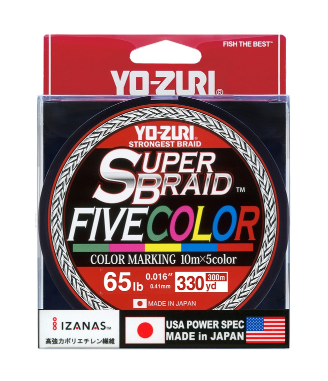 Yo-Zuri Super Braid, 660 yd 5-Color 65lb