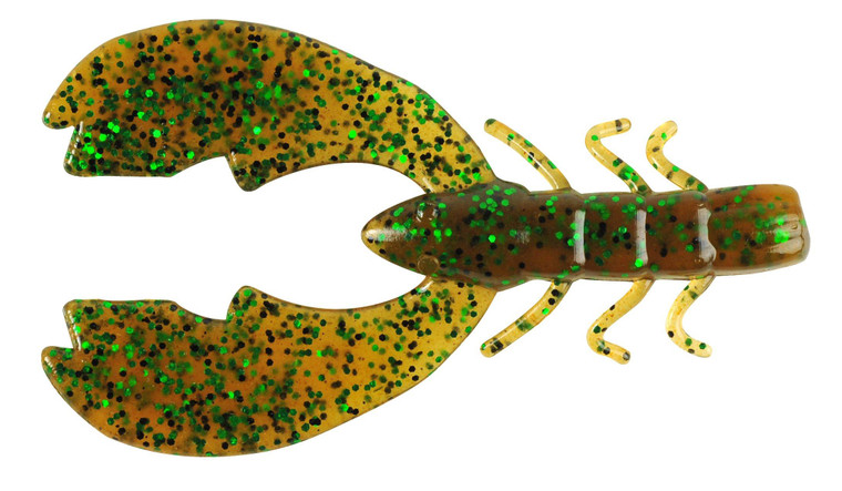 Berkley Chigger Craw, 4'' Pumpkin Green Fleck 9pk