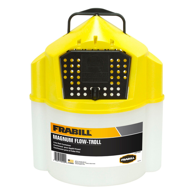 Frabill Magnum Flow-Troll, 10qt White/Yellow