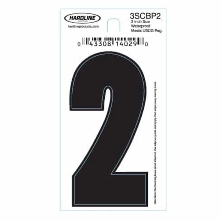 Hardline Dyer Number Refill, ''2'' Black 10pk