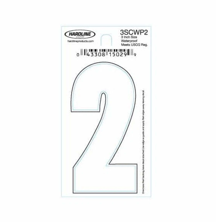 Hardline Dyer Number Refill, ''2'' White 10pk