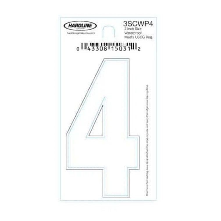 Hardline Dyer Number Refill, ''4'' White 10pk