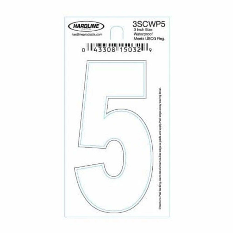 Hardline Dyer Number Refill, ''5'' White 10pk