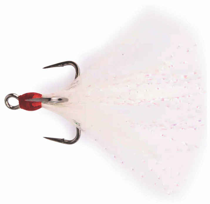 Mustad TBH InLineTrpGripShrt, #2 WhiteTinsel/TS Finish 2pk