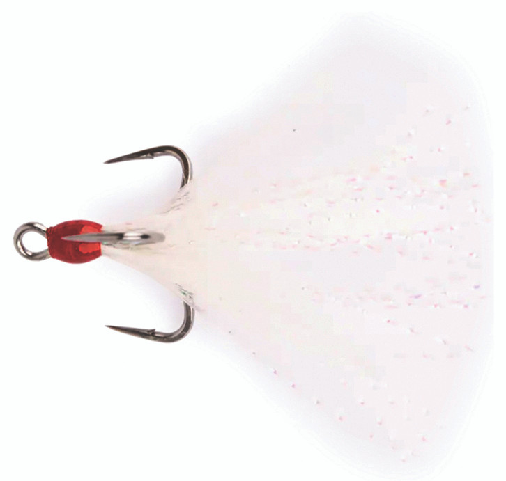 Mustad TBH InLineTrpGripShrt, #4 WhiteTinsel/TS Finish 2pk
