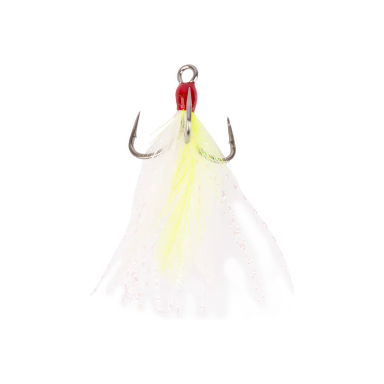 Mustad TBH InLineTrpGripShrt, #6 WhiteTinsel/TS Finish 2pk
