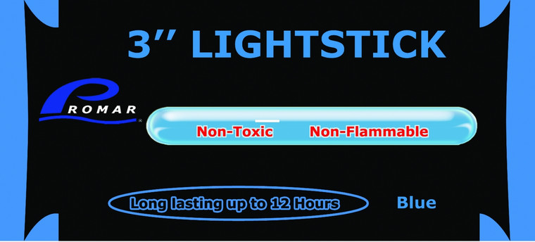 Promar Light Glow Stick Disp, 3'' Blue 50pks