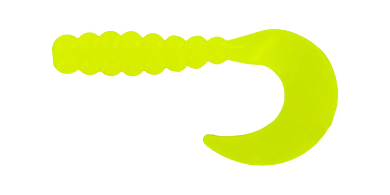Big Bite Baits 2" Fat Grub 10pk - Opaque Chartreuse Glow