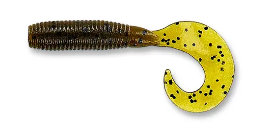 Yamamoto 5" Single Tail Grub Green Pumpkin W/ Large Black Flake (20 Pack)