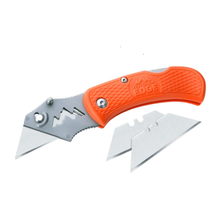 Outdoor Edge - Outdoor Edge B.O.A. Utility Knife with 3 Blades Orange - BOB10C