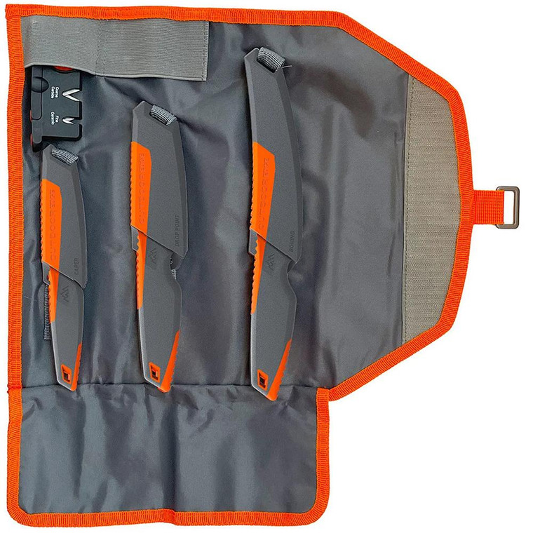 Outdoor Edge - Outdoor Edge Vantex 4-Piece Roll Pack Knife Kit with 3 Blades - VNTX4C