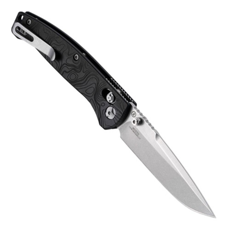 Hogue Knife - Hogue Mysto Folder Knife 3-2/5 Drop Point Blade Black Diamond Metal - 24457