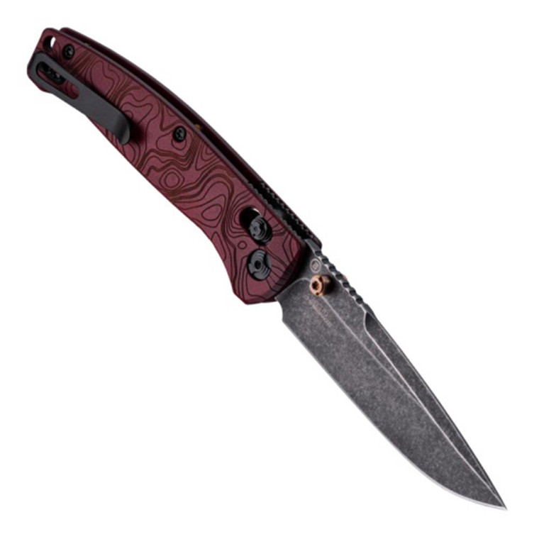Hogue Knife - Hogue Mysto Folder Knife 3-2/5 Drop Point Blade Fire Redstone - 24452