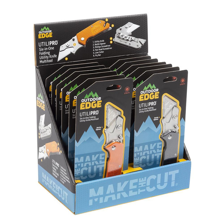 Outdoor Edge - Outdoor Edge Utilipro PDQ Knife Display 6/ct Orange 6/ct Black - UPD12