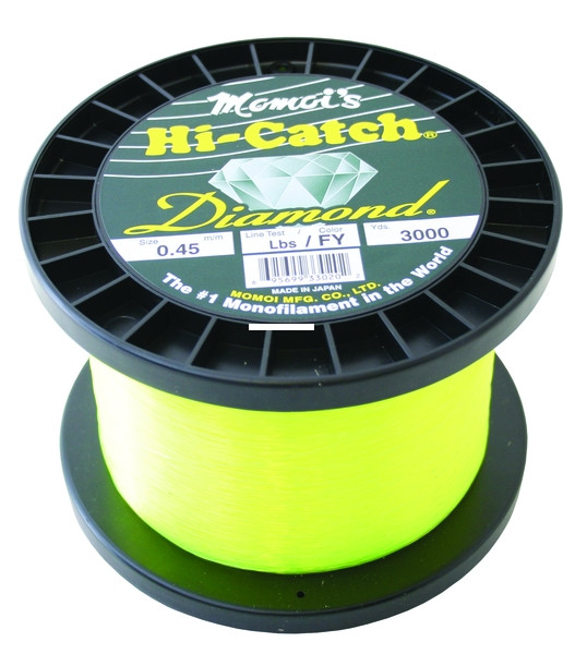 Diamond Hi Catch Nylon Mono, 16lb 3000yd Spool Fluor Yell