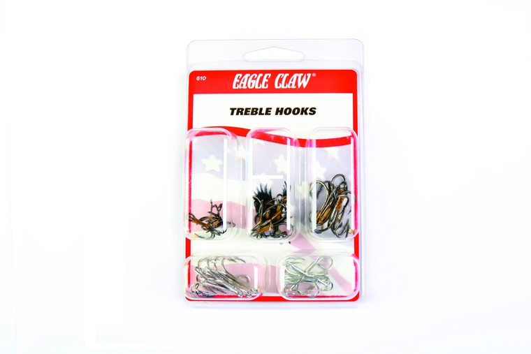 Eagle Claw Hook Assortment, Treble Hooks 25pk